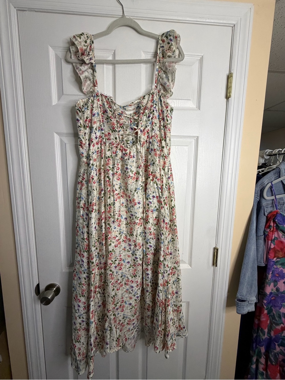 ASTR The Label Wedelia Floral Bustier Midi Dress XL NWT Corset Lace-Up Back - Picture 3 of 16